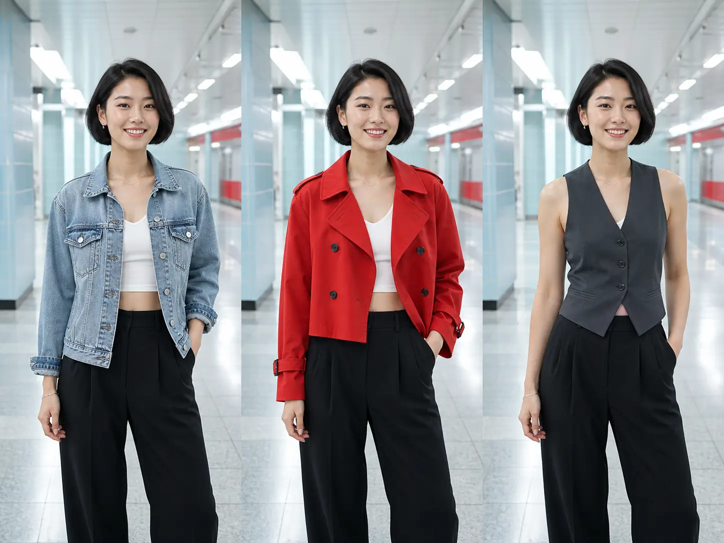 AI clothes change preserving the original face, pose, and background
