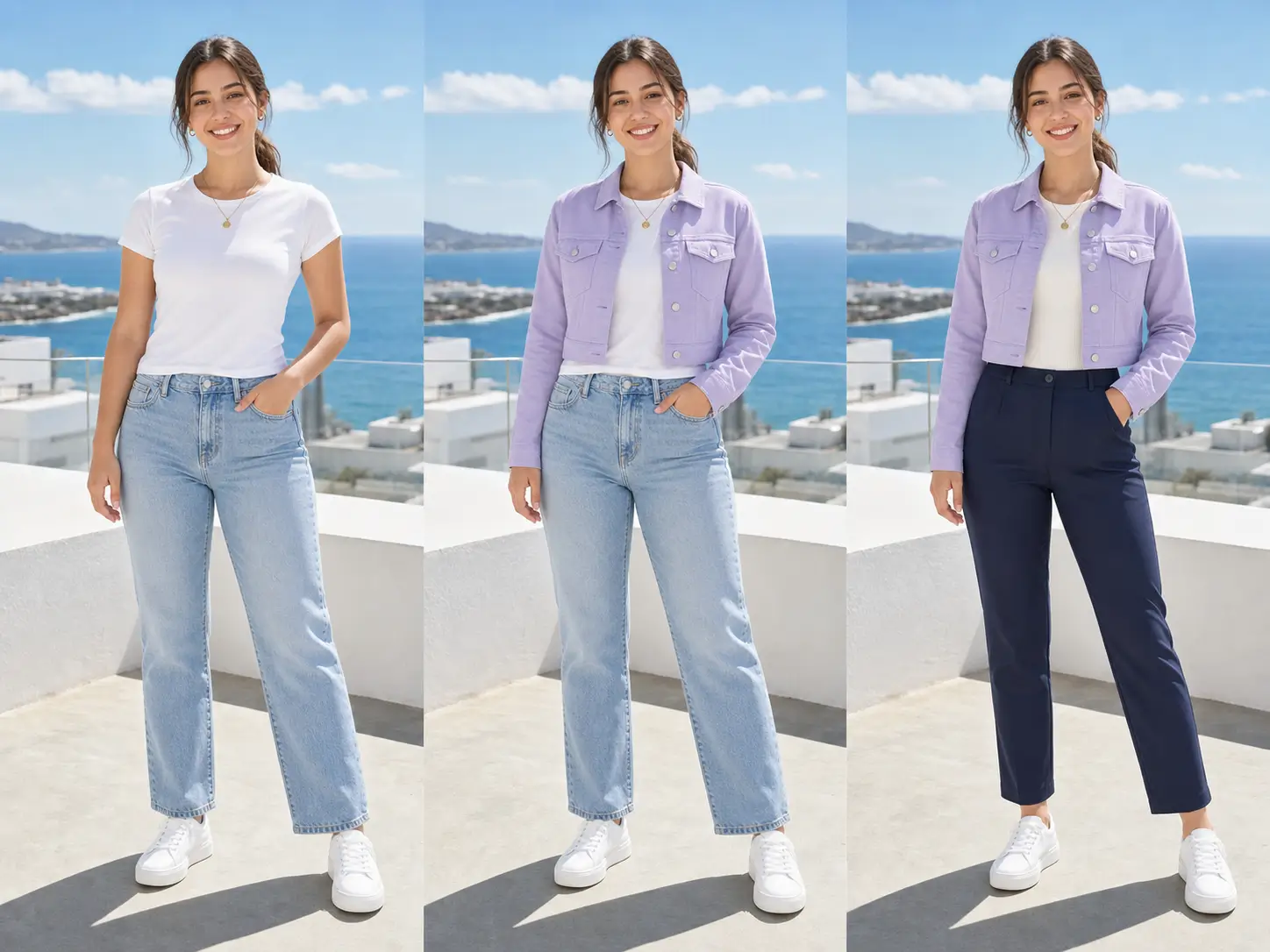 AI changing one garment and then a complete outfit in the same photo