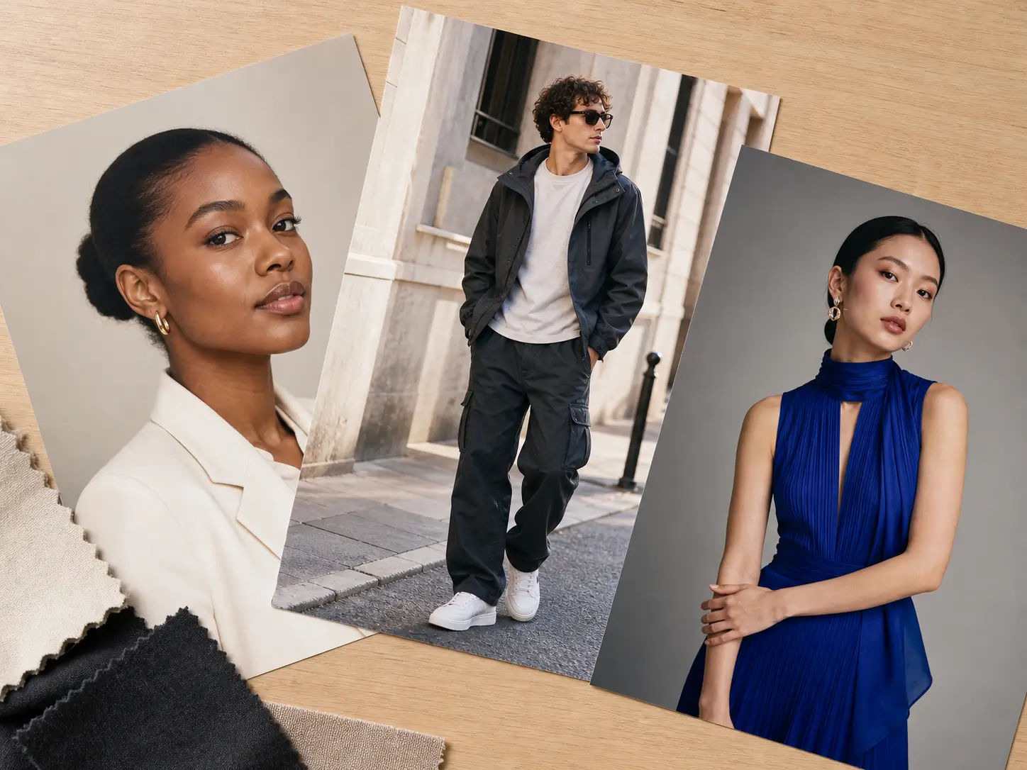 Different people and photo styles with AI generated clothing changes
